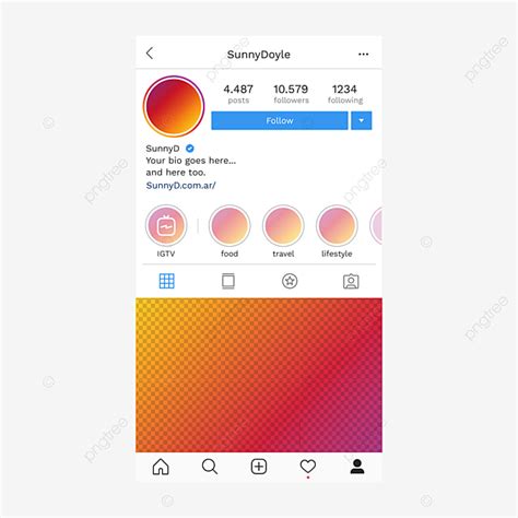 Interfaz De Perfil De Instagram Descarga Gratuita De Plantilla En Pngtree