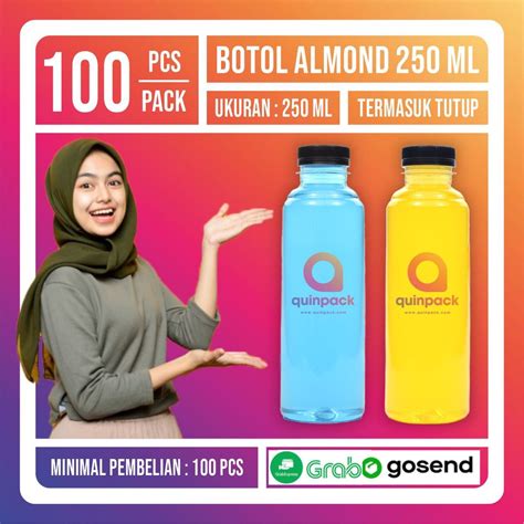 Jual Botol Plastik Almond 250 ML Botol Almond 250ML PET Kale