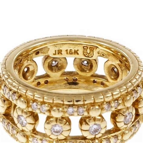 Judith Ripka Diamond Gold Eternity Ring For Sale at 1stdibs