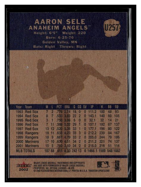 Fleer Tradition Update U Aaron Sele For Sale Online Ebay