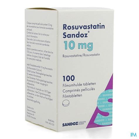 Rosuvastatin Sandoz 10mg Filmomh Tabl 100 Hdpe Apotheek T Kindt