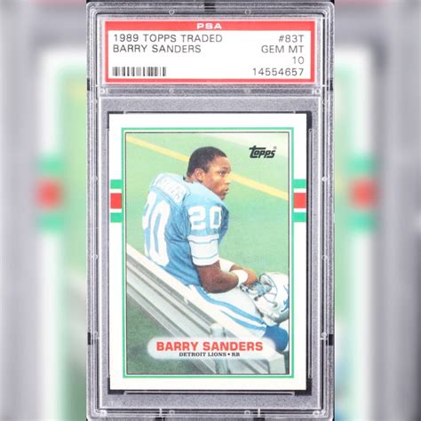 Barry Sanders Topps Traded Rookie Card T Psa Gem Mint Ebay