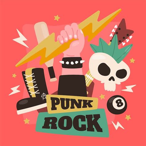 Free Vector Music Hand Drawn Flat Punk Rock Illustration