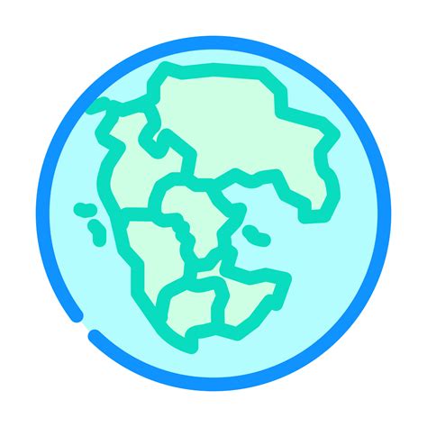 Pangaea Earth Continent Map Color Icon Vector Illustration