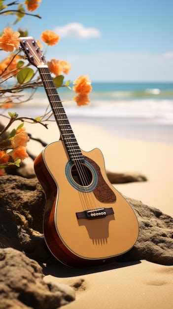 Premium Ai Image Music Meets Nature As An Acoustic Guitar Harmonizes