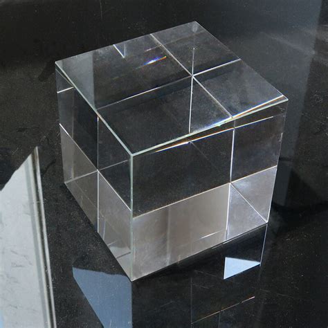 Optical Cube Prism Transparent Crystal Glass Decor Vicedeal