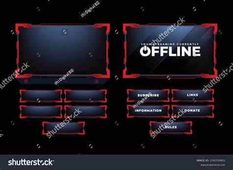 Digital Live Streaming Overlay Decoration Dark Stock Vector Royalty