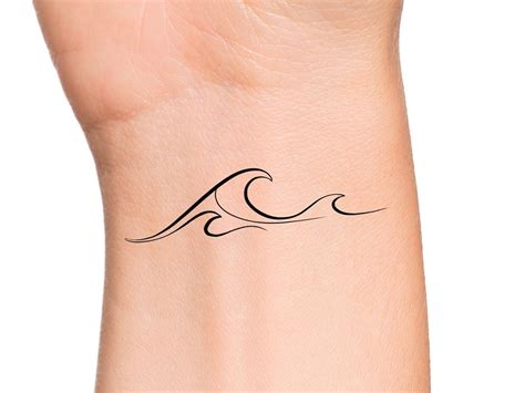 Wave Temporary Tattoo Etsy UK