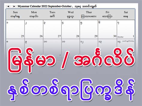 100 Years Myanmar And English Calendar နှစ် ၁၀၀ မြန်မာ အင်္ဂလိပ် ပ