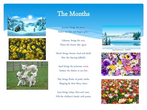 Year 1 Poem Months Of The Year Spag Focus Teaching Resources