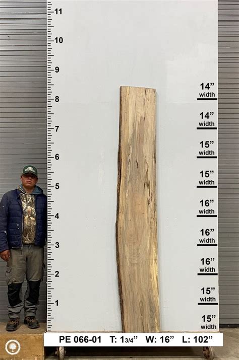 Live Edge Pecan Wood Slab PE 066 01 Berdoll Sawmill