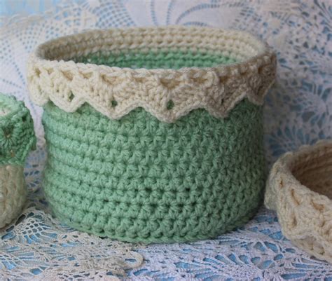 Lace Basket Pattern Crochet Pattern For Large Basket With