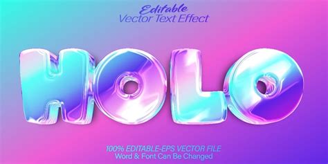 Effet De Texte Vectoriel Holo éditable Alphabet Holographique