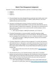 Time Management Assignment.docx - Week 2 Time Management Assignment ...