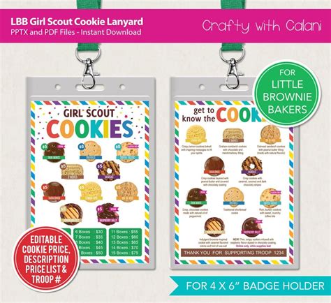 Girl Scout Cookie 2023 Lanyard Lbb Cookie Lanyard Lbb Cookie Etsy