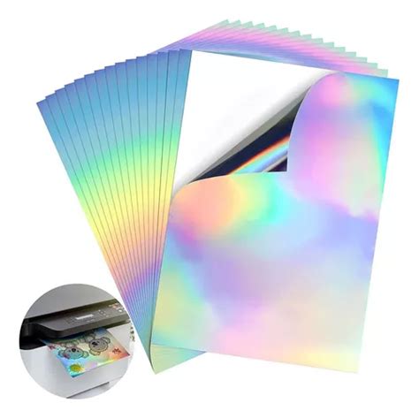 20 Hojas Vinil Holografico Para Impresión Inkjet Tamaño A4 MercadoLibre