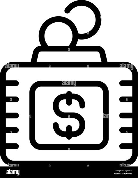 Money Help Box Icon Outline Vector Poverty People Street Person Stock