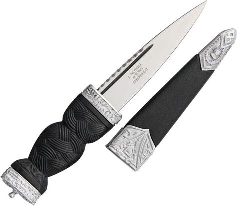 J Adams Sheffield England Sgian Dhu Stainless Fixed Serrated Dagger K