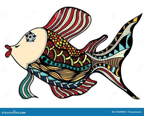 Zentangle Stilisierte Fische Vektor Abbildung Illustration Von Fauna