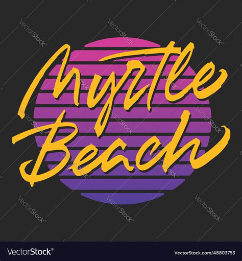 Myrtle beach logo design Royalty Free Vector Image