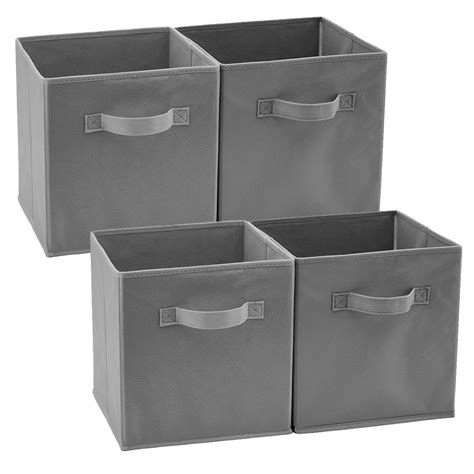 Ezoware Set Of 4 Foldable Fabric Basket Bins Collapsible Storage