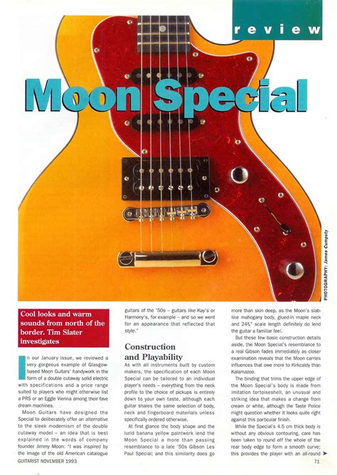 Moon Guitars Review Moon Special Electric