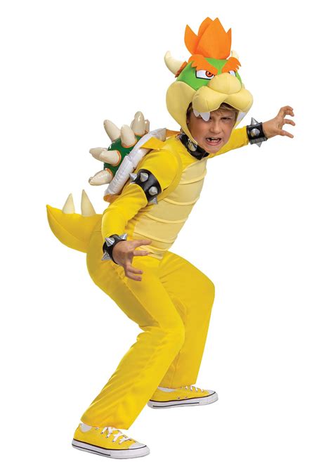 Super Mario Brothers Bowser Deluxe Costume For Kids Video Game Costumes