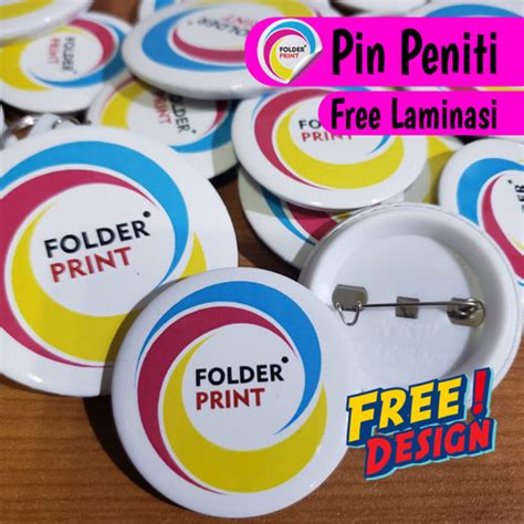 Jual Pin Peniti Custom Murah Free Design 4 4 CM LAMINASI GLOSSY