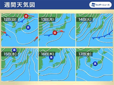 週間天気予報 週明けは再び南岸低気圧が通過 気温変化の大きな一週間 2月12日日〜18日土 ウェザーニュース