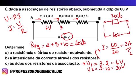 É Dada A Associação De Resistores Abaixo Submetida à Ddp De 60 V