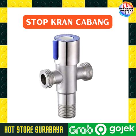 Jual Stop Kran Double Inch Stop Keran Cabang Jet Shower Closet