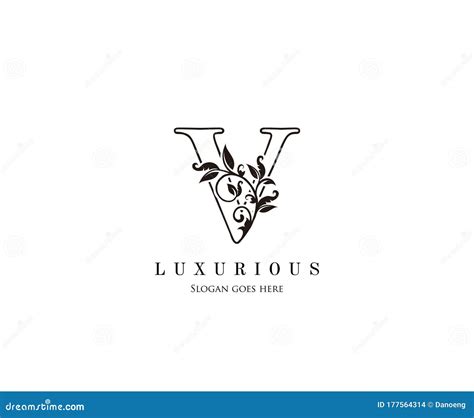 A Beleza Inicial V De Luxo Floresce O Logotipo Do Monograma De