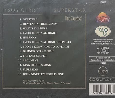 Jesus Christ Superstar The Musical Singers Orchestra Cd Album