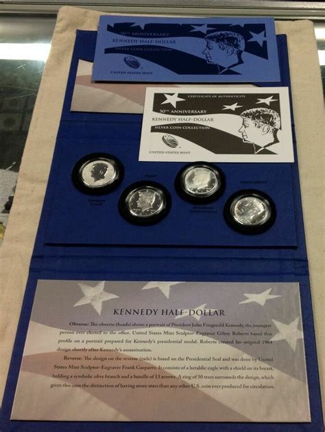 Th Anniversary Kennedy Half Dollar Coin Set With Box Coa