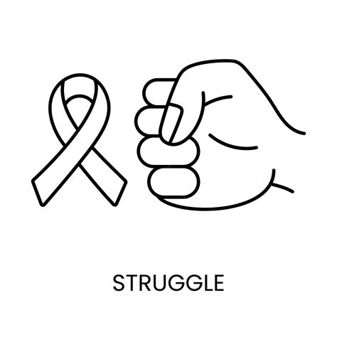 Luta contra o câncer de linha icona vetor doença cancerosa maligna