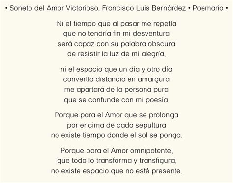 Soneto del Amor Victorioso Francisco Luis Bernárdez Poema original