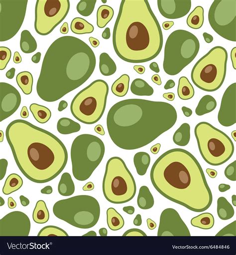 Avocado Seamless Pattern Royalty Free Vector Image