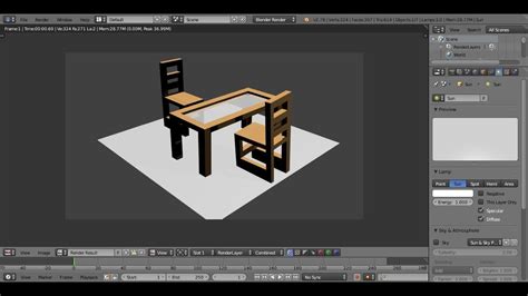 Membuat Meja Dan Kursi Di Blender D Youtube