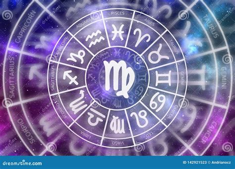 Zodiac Virgo Symbol Inside Of Horoscope Circle Stock Illustration