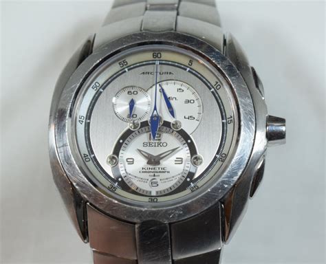 Seiko Arctura 7L22 0AT0 Kinetic Chronograph Steel Wrist Watch For