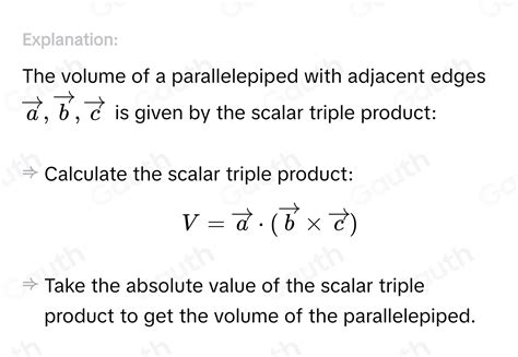 Solved How Do You Find The Volume Of Parallelepiped With Adjacent