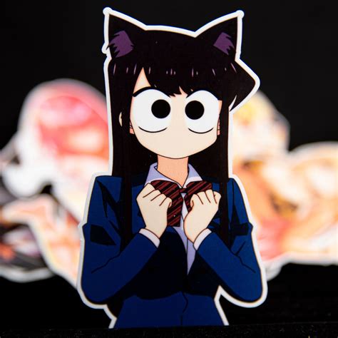 Komi Cant Communicate Cute Cat Ear Waifu Anime Stickers Etsy Ireland