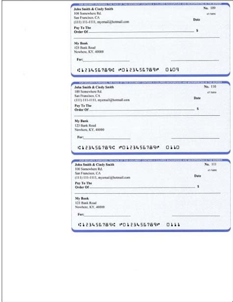 Blank Personal Check Paper