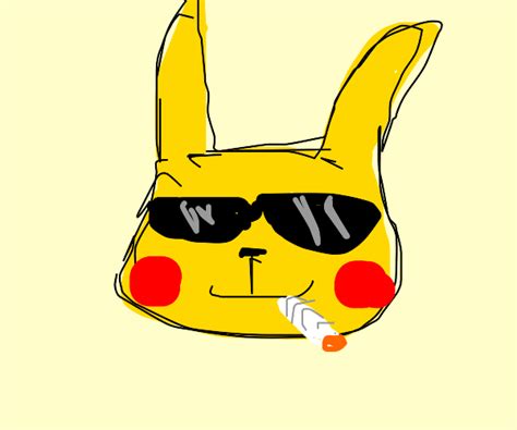 Pikachu smoking weed - Drawception