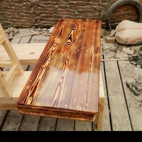 Jual Papan Hambalan Bahan Kayu Jati Belanda Finishing Warna Bakar