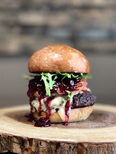 Bourbon Blueberry And Brie Bacon Cheeseburger