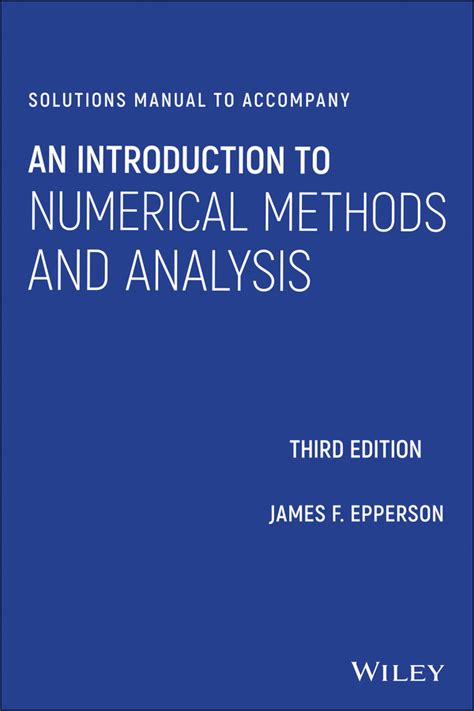 Cover Solutions Manual To Accompany An Introduction To Numerical Methods And Analysis 3rd