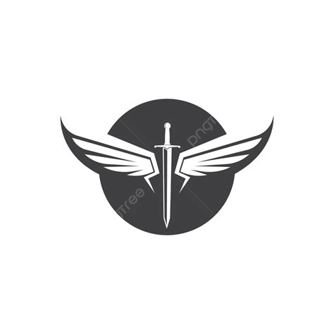 Design Of A Vector Illustration Logo Icon Featuring Sword Wings Vector