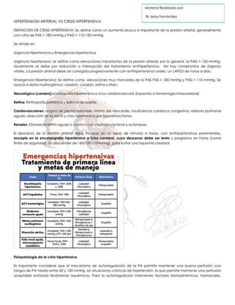 Hipertensión arterial vs crisis hipertensiva Jessy Lorena Fernandez