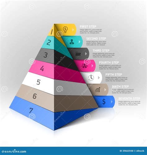 Layered Pyramid Steps Design Element Vector Illustration 39665948